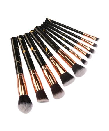 10PC Portable Makeup Brush Set for Eyes & Foundation - Black & Multicolor | Ideal for Men & Women - International Shipping Available - Buy Online on GoSupps.com