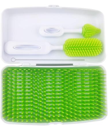 Travel Baby Bottle Drying Rack with Bottle Brushes for Camping Travelling with Baby - Buy Online on GoSupps.com