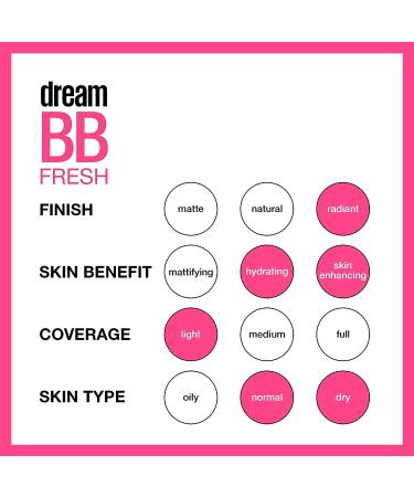 Maybelline Dream Fresh BB Cream 100 Light Sheer Tint 1.0 oz - Hydrating and Lightweight Formula - Buy Online on GoSupps.com