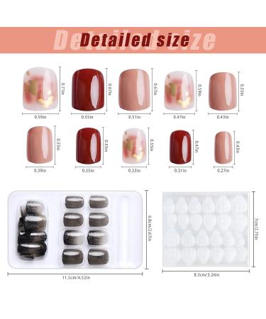 Kalolary 144PCs False Nails Set - Full Finger Acrylic Artificial Nails with Glue Stickers for Women & Girls | Nail Art DIY Decoration - Buy Online on GoSupps.com