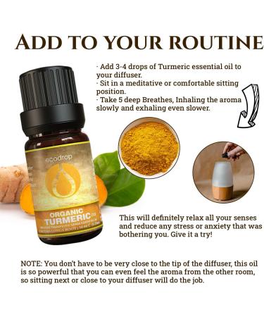 Certified Organic Turmeric Essential Oil 10ml - 100% Pure & Therapeutic Grade for Aromatherapy | Natural & Organic for Massage, Diffusers & Bath | Includes e-Book - Buy Online on GoSupps.com