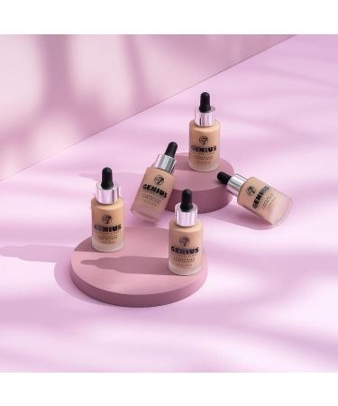 W7 Genius Foundation - Liquid to Powder Finish Foundation for Poreless Matte Coverage - Sand Beige 1.05oz - Buy Online on GoSupps.com
