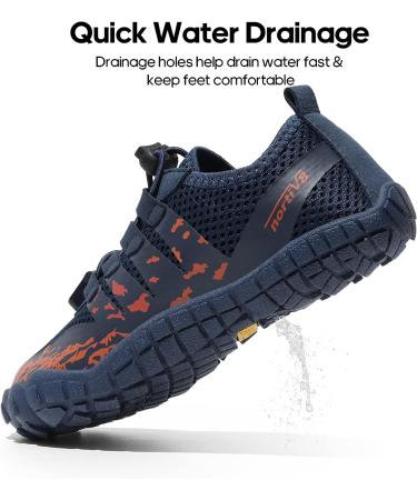 NORTIV 8 Kids Water Shoes - Quick Dry, Lightweight Swim Outdoor Shoes for Boys and Girls - Big Kid Size 5 Dark Blue - Buy Online on GoSupps.com