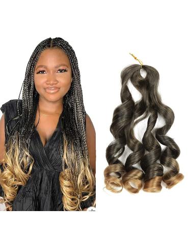 Yidie curly braided hair loose waves anticipated springy French art hair for women hair extensions 51 cm 6 packs (1b/27)