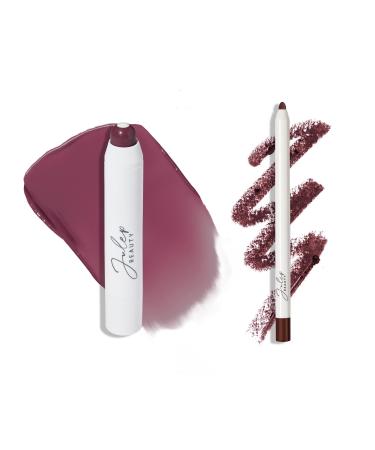 Julep The Perfect Pair 2pc Set: It's Balm Tinted Lip Balm Grape Jelly and With a Trace Retractable Creamy Long-Lasting Lip Liner Antique Rose