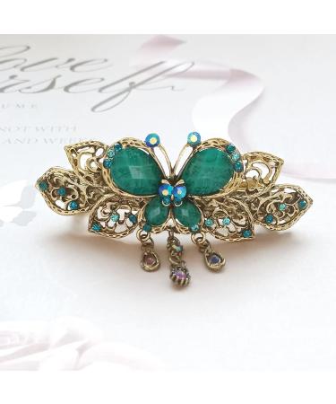Vintage French Rhinestone Flower Butterfly Hair Clips for Women & Teens - Blue Hair Claws & Accessories - Buy Online on GoSupps.com