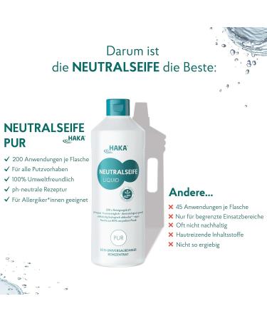 HAKA Neutral Soap Liquid - All-Purpose Cleaner (3x1L) | 600 Applications pH-Neutral Long-Lasting Eco-Friendly Solution - Buy Online on GoSupps.com