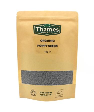 Organic Poppy Seeds - Nutritious & Flavorful Seeds - No Additives No Preservatives - Raw Vegan Non-GMO - Great for Baking Cooking and Sprinkling - Thames Organic 1 kg - Buy Online on GoSupps.com