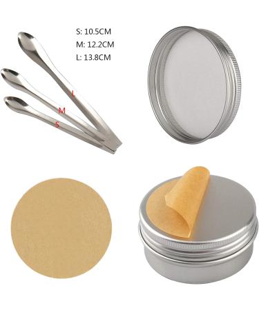 Tianzd 100pcs 10ml Aluminum Tins - Silver Screw Cans for Cosmetics Ointments & Candles | Includes 3 Spoons & 100 Etiquette Labels - Buy Online on GoSupps.com