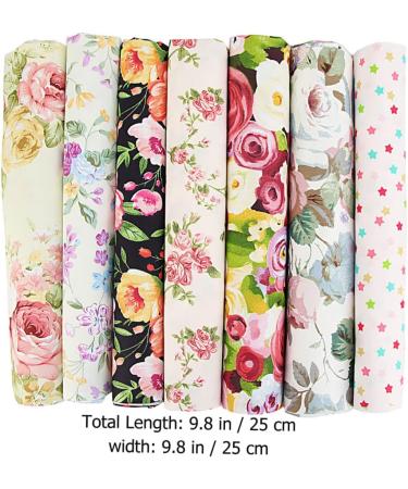 LALAFINA 7 sheets Sewing Diy Cloth Cotton Chic Material Patch Fabric Floral Patchwork Handicraft Handmade - Buy Online on GoSupps.com