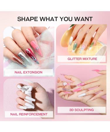 Morovan Poly Gel Nail Kit - 20 Colors with UV Light | Glitter Nail Starter Kit for DIY Home Nail Extensions | Ideal Gifts for Women - Buy Online on GoSupps.com