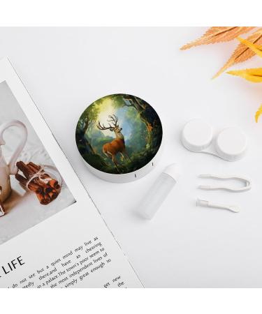 Deer Forest Print Contact Lens Case - Travel Box & Care Box for Contacts | International Shipping Available - Buy Online on GoSupps.com