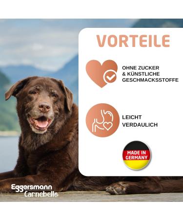Eggersmann Carnebello - Wet dog food with chicken (6 x 400 g) - Complete food for adult dogs - Tasty and premium wet food for dogs - Buy Online on GoSupps.com