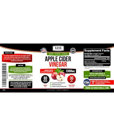 Kaya Naturals Apple Cider Vinegar Pills - Digestion Cleanse Supplement - 60 Count, Non-GMO & Gluten Free - Natural Detox Formula - Buy Online on GoSupps.com