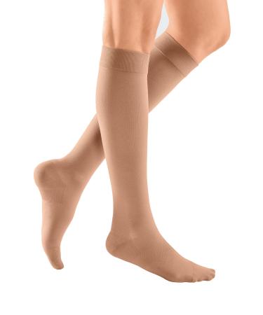 medi Duomed basic knee socks with lace unisex | Short | Compression stockings CCL2 for women and men | Caramel | Size II