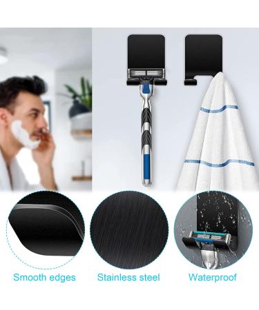 APRRMLIZW Stainless Steel Wall Hooks - Self-Adhesive Razor Holder 4-Piece Bathroom & Kitchen Organizer (Black) - Buy Online on GoSupps.com