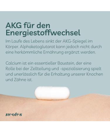 Neotes Calcium Alpha-Ketoglutarate 1000mg - 60 High-Dose Capsules | Premium Dietary Supplement Made in Germany | Laboratory Tested - Buy Online on GoSupps.com