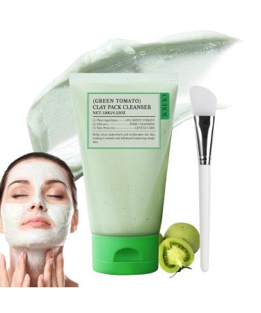 Green Tomato Clay Mask - Face Masks Skincare - Korean Face Mask - Clay Face Mask Facial kit - Face Masks Beauty with Green Mask Stick Clean Pore Gentle Nourish Face Care