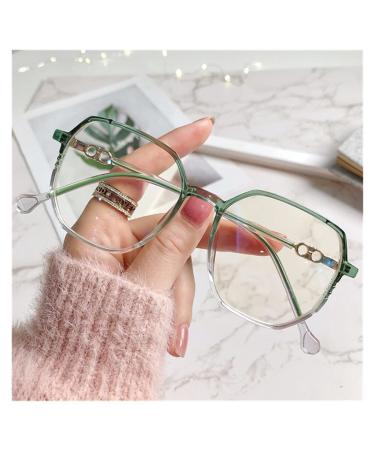 Kdoq reading glasses glasses women anti-blue light glasses student vintage oversized glasses done girl glasses (color: green size: +1.5)