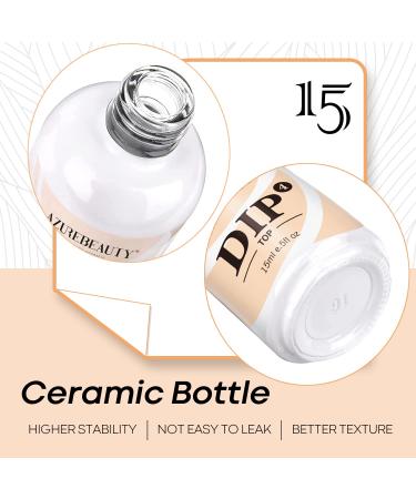 AZUREBEAUTY Dip Powder Top Coat 15ml - Professional Finish for Nail Dipping Set | French Nails Art, Manicure, DIY Salon - Beginners Essential - Buy Online on GoSupps.com