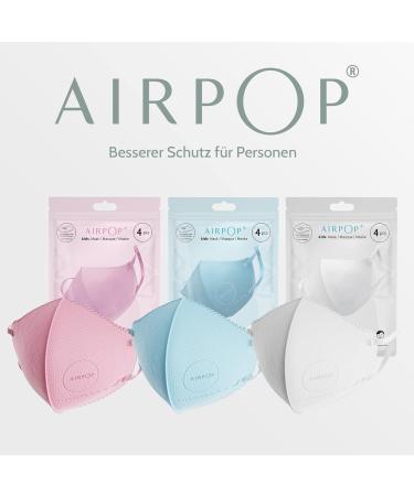 AIRPOP Unisex Kids Face Mask 4 Pack - White | International Shipping Available - Buy Online on GoSupps.com
