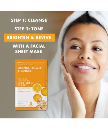 Happy Skin Vitamin C Face Mask with Natural Orange Flower and Ginger for Revived Lifted Skin Treatment Vegan Skin Care No Parabens Cruelty Free Sheet Masks Pack of 5 - Buy Online on GoSupps.com