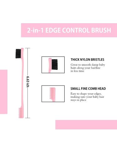 Pink Hair Styling Comb Set - 5 Pieces for Edges Control, Teasing, Rat Tail Comb, and Alligator Clips - Women, Girls, Stylists Beauty Accessories - Buy Online on GoSupps.com