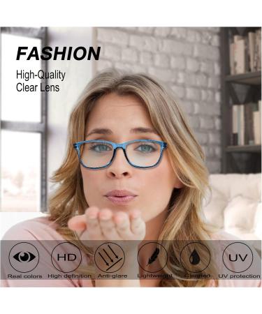Ajyado Blue Light Blocking Reading Glasses for Men & Women - Stylish Anti-UV Enlarged 2.75 Readers - Unbreakable Black & Blue Fashion Eyewear - Buy Online on GoSupps.com