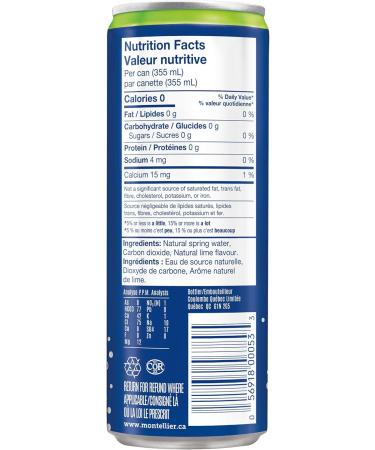 Montellier Carbonated Natural Mineral Water with Lime Flavour 10x355mL - Buy Online on GoSupps.com