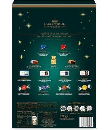 Lindt - Calendrier de l'Avent - Assortiment de Chocolats au Lait Noirs et Blancs - Id al pour No l 221g Assortiment 221g - Buy Online on GoSupps.com