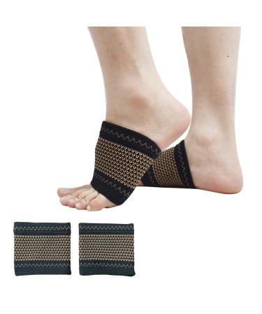 Copper Arch Supporter Set of 2 Relief for Plantar Fasciitis Compression Brace for Women and Men. Orthotics Feet Pain Aid Fit for Flat/High/Fallen Arches  Foot Care   Pain Relief  Recovery