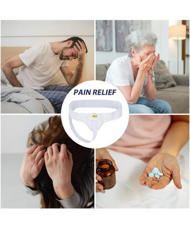 Tenbon Hernia Belt for Men and Women - Flexible Adjustable Support with Compression Pads - Pain Relief - Left and Right Wearable - Size L White - Buy Online on GoSupps.com
