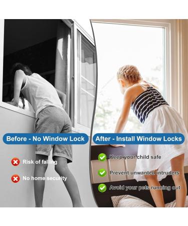 DHOUTDOORS 8PCS Window Restrictor Kids Window Door Cable Lock Child Baby Safety Security Wire Catch for Home Public and Commercial Applications with Screws Keys White - Buy Online on GoSupps.com