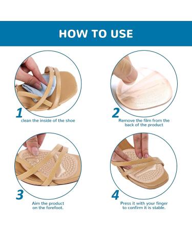 10pcs Metatarsal Pads for Women - Beige Gel Inserts for High Heels - Foot Pain Relief and Blister Prevention - Forefoot Cushions for All Shoes - Buy Online on GoSupps.com