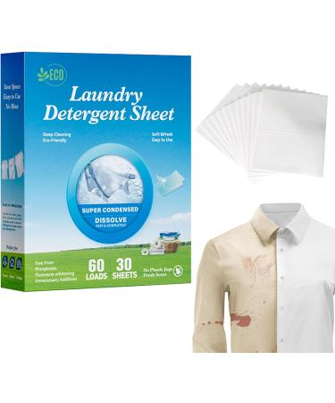ROWCES Washer Sheets Detergent Natural Washer Detergent Sheets with Scent - Multifunctional Household Cleaning Supplies Portable Liquid Less Sheets for Clothing Cotton Fabric - Buy Online on GoSupps.com