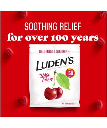 Luden's Sore Throat Drops for Minor Sore Throat Relief Wild Cherry 160 Count - Buy Online on GoSupps.com
