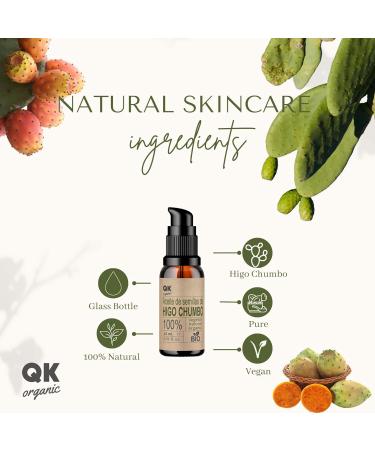QKnatur - BARBARIAN FIG SEED OIL 15ml - 100% Pure and Natural - Cold Pressed - Moisturizes and rejuvenates skin - Repairs hair - Glass bottle - Buy Online on GoSupps.com