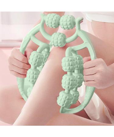 Adjustable 360-Degree Clamp Leg Massage Device - 15-Bike Non-Slip Muscle Relaxation & Calf Roller for Legs Neck & Arms | Indoor Sports & Yoga Equipment in Green - Buy Online on GoSupps.com