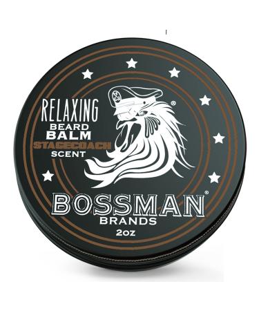 Bossman Relaxing Beard Balm - Beard Tamer  Relaxer  Thickener and Softener Cream - Beard Care Product - Made in USA (Stagecoach Scent)