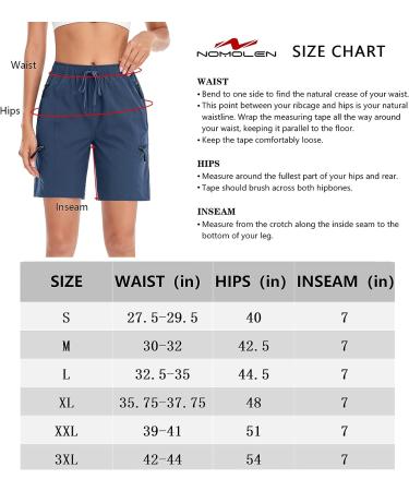 Nomolen Women's Hiking Cargo Shorts - Quick Dry Lightweight Athletic Golf Casual Summer Shorts - UPF 50+ Navy Blue XL - Buy Online on GoSupps.com