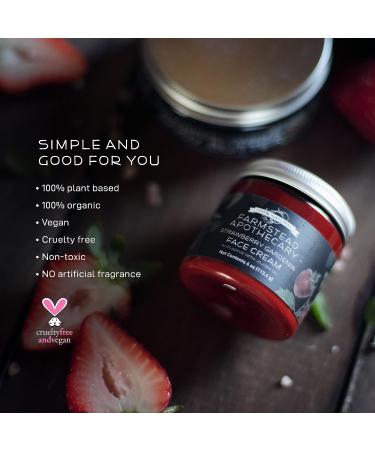 Farmstead Apothecary Anti-Aging Face Cream 4 oz - Natural with Jojoba Oil (Strawberry Gardenia) - Buy Online on GoSupps.com