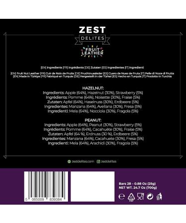 Zest Delites Fruit Roll Ups - Vegan Gluten-Free Healthy Snacks Nutri-Fruit Bars 28 Variety Pack (25g Each) - Buy Online on GoSupps.com