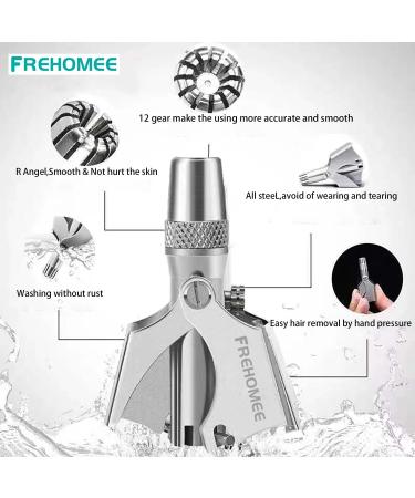 Freehomee Manual Nose Hair Cutter | Battery-Free Trimmer for Men & Women | Waterproof Stainless Steel with Thread Protection Cap - Buy Online on GoSupps.com