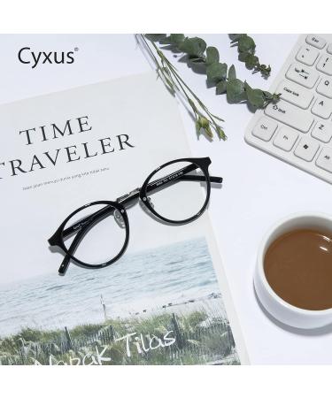 Cyxus Blue Light Filter Glasses for Women - Round Retro Frame Anti-Harmful Blue Light 8065 Black - Buy Online on GoSupps.com