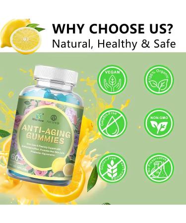 AIHIYO Anti-Aging Gummies Promotes New Skin Cells Production Rejuvenation Anti-Wrinkle & Antioxidant Support Lemon Flavor 60 Count - Buy Online on GoSupps.com