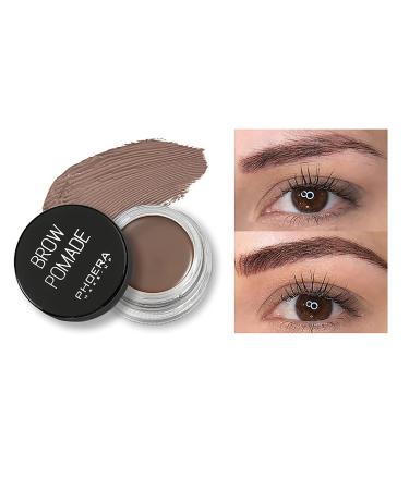 PHOERA Eyebrow Gel Eyebrow Brow Pomade Professional Makeup Tinted Eyebrow 24 Hours Long Lasting Lightweight Waterproof Smudge-Proof Transfer-Proof Sweat Resistant Brow Cream(4#Auburn)