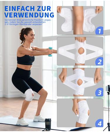 Buy Prowaves Knee Band for Men & Women - Adjustable Support with Side Stabilizers for Pain Relief Meniscal Tear ACL & Arthritis - Premium Sports Knee Brace - White - Buy Online on GoSupps.com