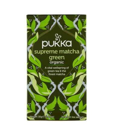 Pukka Pukka Organic Matcha Supreme Green Tea Organic and Ayurvedic Green Tea Fair Trade Sourced 1 x 20 Tea Bags
