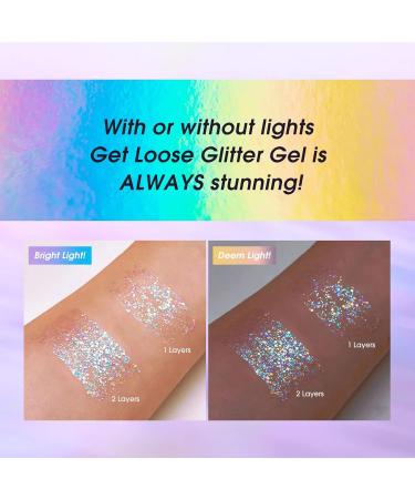 Langmanni Holographic Body Glitter Gel & Eyeshadow - Color-Changing Sparkling Pink - 1.35 OZ for Face Body Hair & Lips - International Shipping Available - Buy Online on GoSupps.com