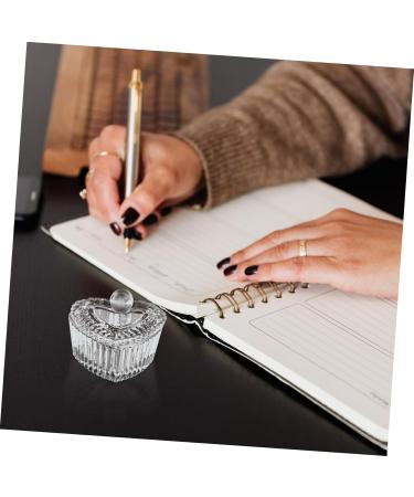 POPETPOP 2pcs Crystal Glass Stained Glass Acrylic Liquid Bowl Nail Tech Accessories Crystal Heart Shape Glassware Jewelry Holder Mini Nail Polish Bowl With Cover Washing up medium Assorted Color - Buy Online on GoSupps.com